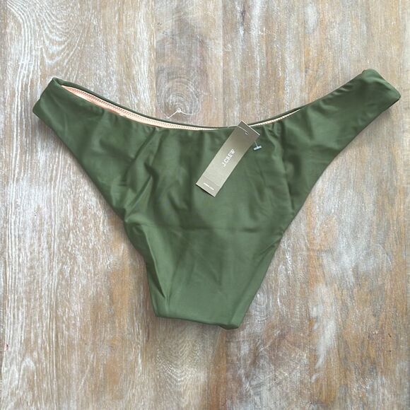 J Crew Curved Waist Bikini Bottom Medium Green‎ - Picture 4 of 9